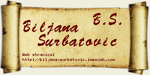 Biljana Šurbatović vizit kartica